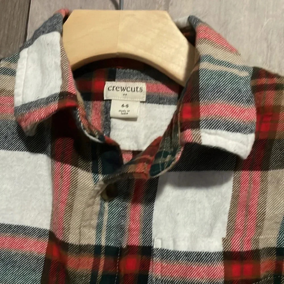 Crewcuts Everyday Plaid Flannel Button Down 4-5 - Picture 2 of 4